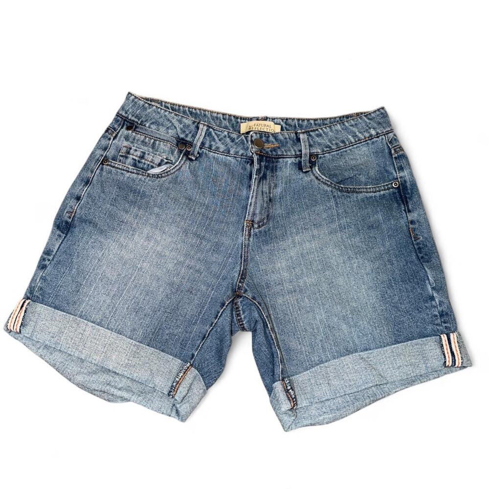 Vintage 90s Natural Reflections Cuffed Cut Off Denim Mid Rise Mom Shorts Size 6